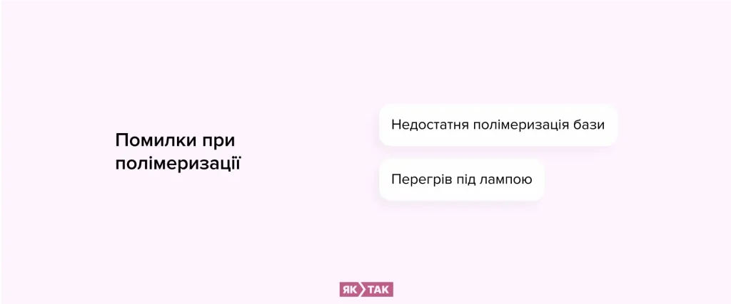 Нанесення гель лаку: помилки при полімеризації