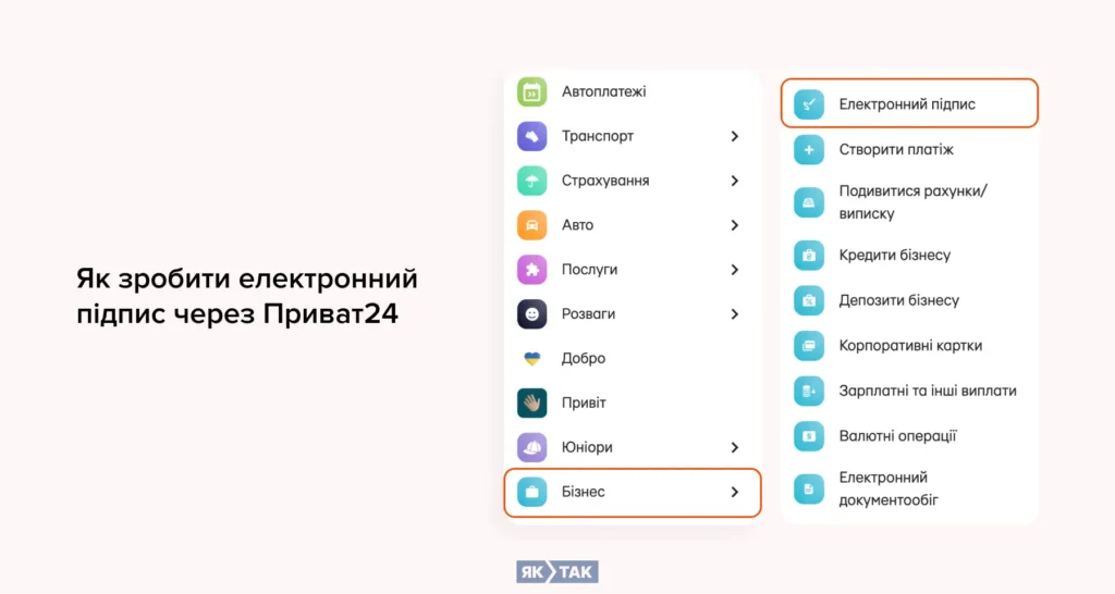 Як зробити електронний підпис в Приват24